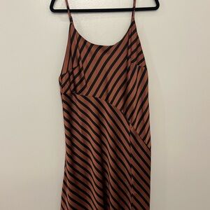 A New Day Cream and Brown Slip Midi Dress